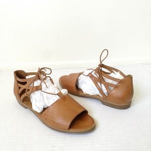 Paul Green morea tan sandals lace up flat